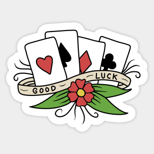 Vintage cards tattoo Sticker